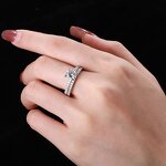 Iced Out Fashion Jewelry Ring Manufacturer - CZ Zircon Gold Plated 925 Couple Ring
