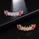 Double Zirconia Caps Grillz Factory - Two Teeth Top for Men Rapper Wholesale