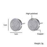 Cubic Zircon Brass Stud Earring Factory - Round Bling Iced Out Full Paved