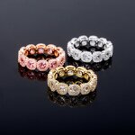 Hip Hop Rings Jewelry Factory - 27MM White Gold Plated Iced Out Cubic Zircon