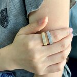 Luxury Jewelry Ring Factory - 8A Cubic Zirconia Icy Diamond Mirco Paved 3 Rows