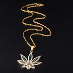 18k Gold Plated Maple Leaf Pendant Factory - Iced Out Hip Hop for Men