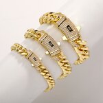 Hiphop Cuban Bracelet Necklace Manufacturer - 6-14mm 18k Gold Plated Stainless Steel