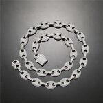 Hip Hop Jewelry Baguette Cuban Chain Set Factory - 12mm Coffee Bean Cuban Chain