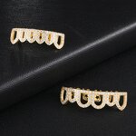 Double Zirconia Caps Grillz Factory - Two Teeth Top for Men Rapper Wholesale