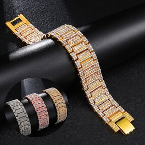 Yellow Gold Watch Link Bracelets Manufacturer - Miami Chain for Men Wholesale