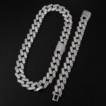 Cuban Link Chain Bracelet Factory - Rapper Style 19mm Baguette Cuban Chain