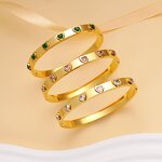Luxury Stainless Steel Crystal Bracelet Manufacturer - 18K Gold Plated Heart Bangle