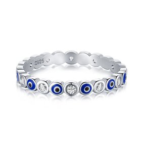 Luxury Hip Hop Jewelry Ring Manufacturer - 5A Cubic Zirconia Icy Diamond Evil Eye