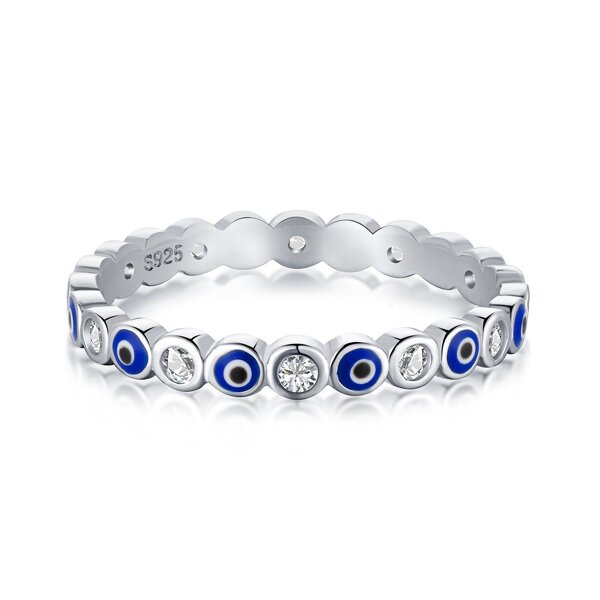 Luxury Hip Hop Jewelry Ring Manufacturer - 5A Cubic Zirconia Icy Diamond Evil Eye