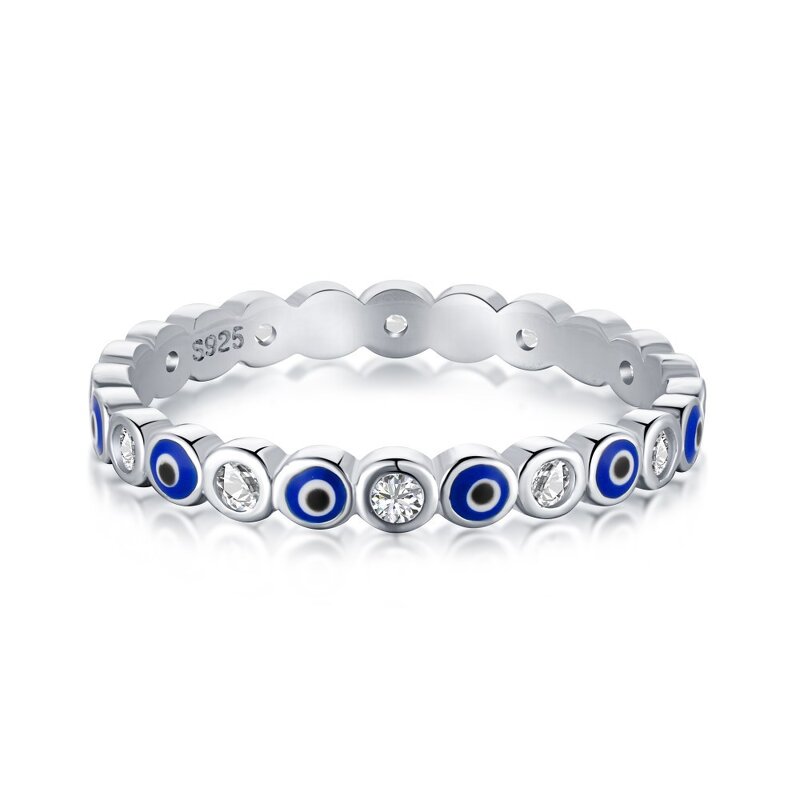 Luxury Hip Hop Jewelry Ring Manufacturer - 5A Cubic Zirconia Icy Diamond Evil Eye