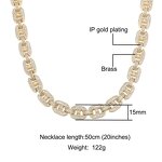 Sustainable Luxury Jewelry Set Factory - 15mm Baguette Mariner Cuban Chain