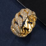 Brass Cuban Ring Factory - 10mm Iced Out AAA+ Zircon High Quality