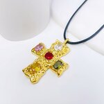 Vintage Waterproof Cross Necklace Manufacturer - Stainless Steel Zircon Chunky Pendant