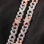 Hip Hop Jewelry Two Tone Cuban Chain Factory - 16mm Eye Clasp Choker Necklace