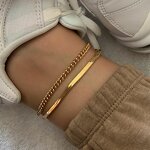 18K Gold Filled Charm Anklets Manufacturer - Adjustable Curb Foot Jewelry
