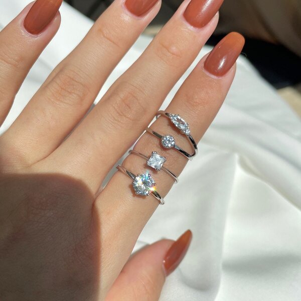 Iced Out Fashion Jewelry Ring Manufacturer - CZ Zircon Gold Plated 925 Silver