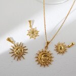 Dainty Sun Pendant Necklace Manufacturer - Luxury Stainless Steel Gold Plated