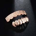 Double Zirconia Grillz Manufacturer - Two Teeth Top for Men Rapper Wholesale