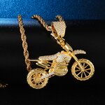 Brass Motorcycle Pendant Manufacturer - Iced Out Hip Hop Necklace for Men