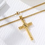 Waterproof Cross Pendant Necklace Manufacturer - PVD Gold Plated 316L Stainless Steel