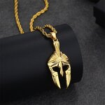 Fashion Spartan Pendant Necklace Factory - PVD Gold Plated 316L Stainless Steel