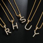 Brass Custom Name Necklace Manufacturer - A-Z Iced Out Letters for Men Hip Hop