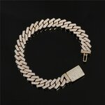 Hip Hop Jewelry Prong Cuban Chain Set Factory - 10mm Diamond Prong 18K Gold