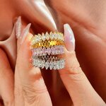 Rhodium Rose Gold Plated Ring Manufacturer - Iced Out 5A CZ Zircon Baguette