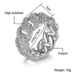 Brass Cuban Ring Factory - 10mm Iced Out AAA+ Zircon High Quality