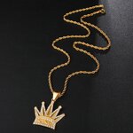 Stainless Steel Crown Pendant Factory - KING Hip Hop Necklace for Men