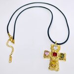 Vintage Waterproof Cross Necklace Manufacturer - Stainless Steel Zircon Chunky Pendant