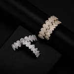 Mouth Grillz Factory - 14K White Gold Plated Iced Cubic Zirconia Teeth