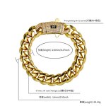 Hiphop Cuban Bracelet Necklace Manufacturer - 6-14mm 18k Gold Plated Stainless Steel