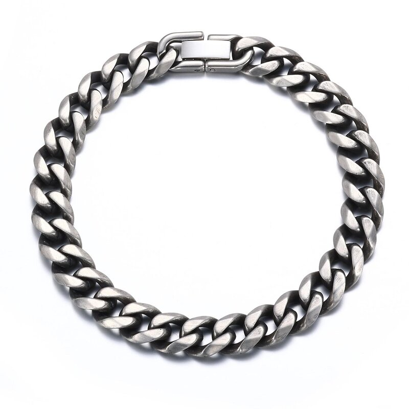 Non Tarnish Stainless Steel Bracelet Factory - 9mm Miami Chunky Link Vintage