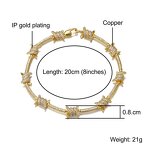 Iced Out Barb Wire Bracelet Manufacturer - 8mm Wire Chain Hip Hop for Men