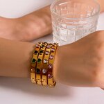 Luxury Stainless Steel Crystal Bracelet Manufacturer - 18K Gold Plated Heart Bangle