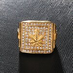 Stainless Steel Maple Leaf Ring Manufacturer - 20mm Gold Pattern for Men Women