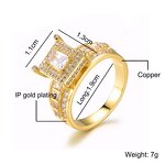 Diamond Ring Factory - Silver Gold Daily Gift Wedding Cubic 3A Zircon