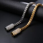 Iced Out Clasp Bracelet Manufacturer - 316L Stainless Steel Franco Chain