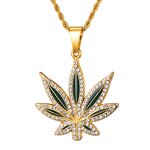 18k Gold Plated Maple Leaf Pendant Factory - Iced Out Hip Hop for Men