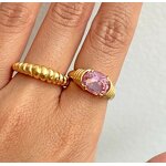 Fashion Jewelry Rings Manufacturer - 18k Gold Plated Statement Stacking Gemstone