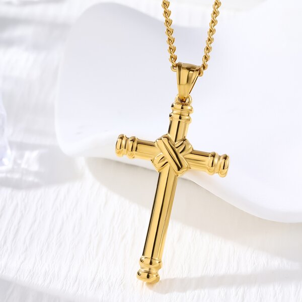 Waterproof Cross Pendant Necklace Manufacturer - PVD Gold Plated 316L Stainless Steel