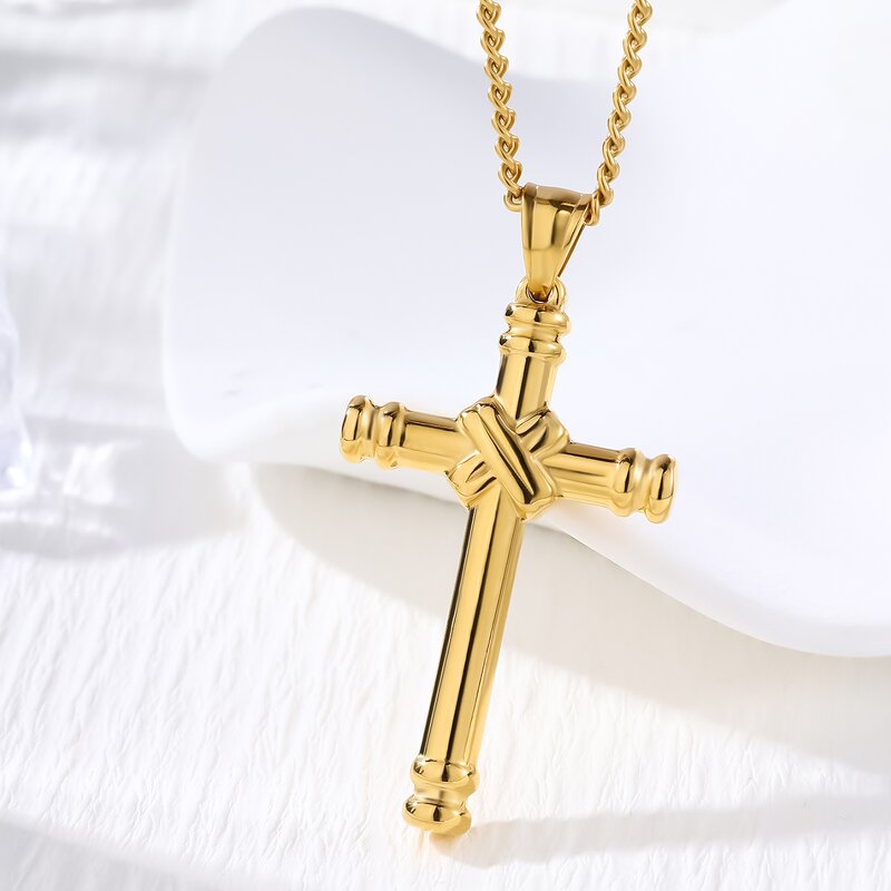 Waterproof Cross Pendant Necklace Manufacturer - PVD Gold Plated 316L Stainless Steel