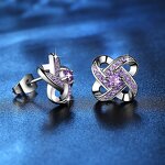 Diamond Spin Female Earrings Factory - Daily Gift Zircon Prong Setting Brass