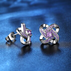 Diamond Spin Female Earrings Factory - Daily Gift Zircon Prong Setting Brass