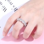 Hip Hop Rings Jewelry Factory - 27MM White Gold Plated Iced Out Cubic Zircon