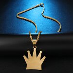 Stainless Steel Crown Pendant Factory - KING Hip Hop Necklace for Men