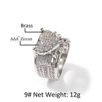 TikTok Viral Hip-hop Ring Factory - Brass Iced Out CZ Stone Gold Heart
