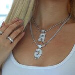 Hip Hop Jewelry Alphabet Pendant Manufacturer - Iced Out CZ A-Z Single Crown Bail